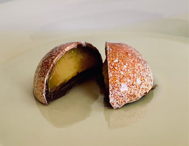Mango Ganache filled Dark Chocolate Bonbon