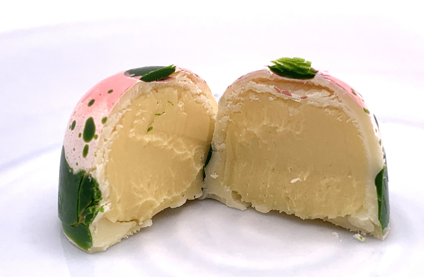 Passion Fruit Ganache filled White Chocolate Bonbon