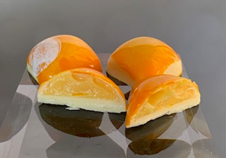 Passion Fruit Ganache filled White Chocolate Bonbon